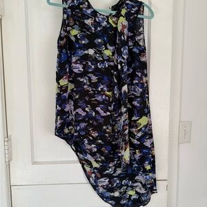 Floral Asymmetrical Long Blouse